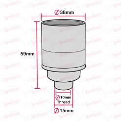 ES | E27 | Edison Screw Plain Brass Lampholder with 10mm Fixing 28266