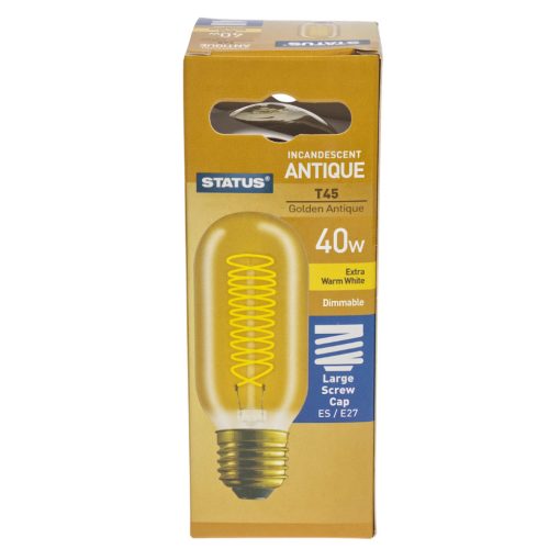 40w Crystalite Antique T45 Tubular ES Spiral Filament