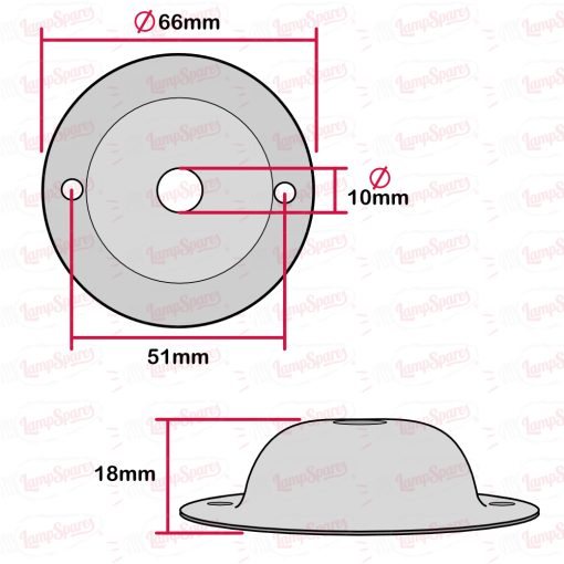 Bronze Ceiling Plate With 10mm Hole & Screws [3127811] - Image 3