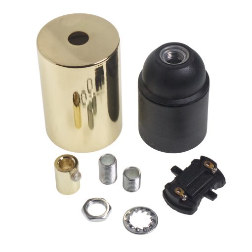 Brass ES | E27 | Edison Screw Lampholder Cup and Cord Grip 3574039 - Image 2