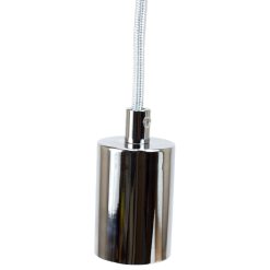 ES | E27 | Edison Screw Chrome Lampholder Cup and Cord Grip 3574040