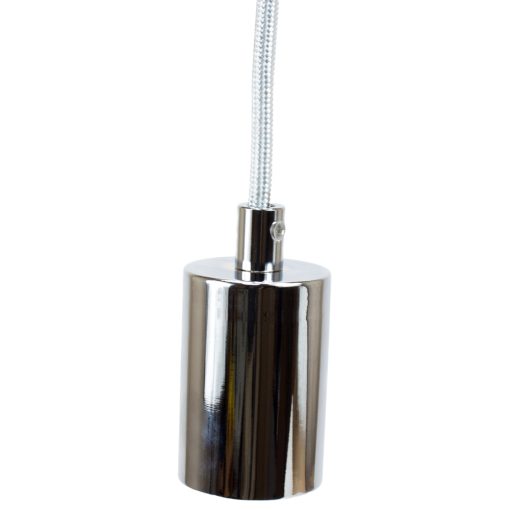 ES | E27 | Edison Screw Chrome Lampholder Cup and Cord Grip 3574040