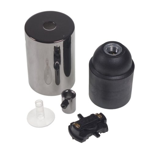 ES | E27 | Edison Screw Black Pearl Lampholder Cup and Cord Grip 3417541 - Image 2