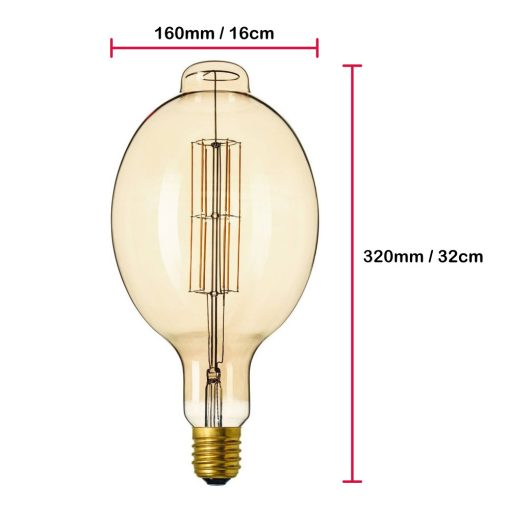Giant 8w ES Antique Amber LED Filament 4297818 - Image 2