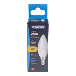 LED SES Candle 2.5w Status Pearl PLU65637
