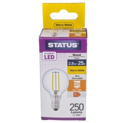 LED SES Golf Ball 2.5w Filament Status PLU1390