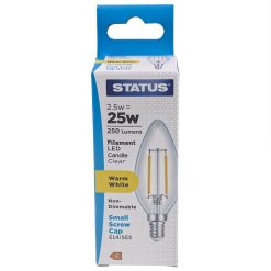 LED SES Candle 2.5w Status Filament PLU64560