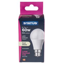 BC | Bayonet Cap 8.5w GLS Cool White Dimmable LED Lamp 8186222