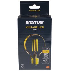 ES | Edison Screw 4.5w LED Crystalite Antique G80 Globe Golden Filament