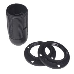 SES | E14 | Small Edison Screw Black Threaded Lampholder With Push Wire Terminals 4812745