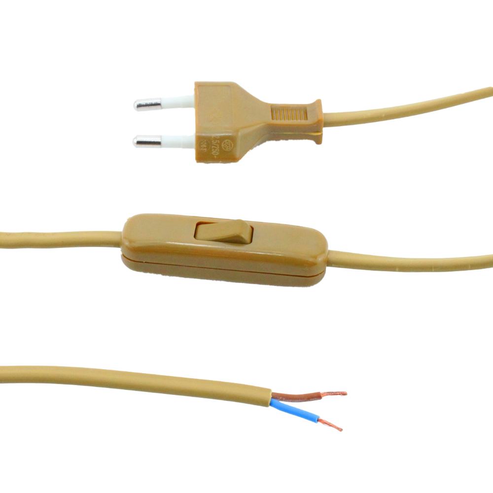 Gold EU 2 core cord set with inline switch 39318