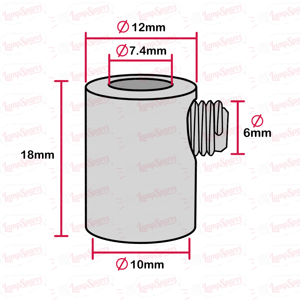 ES | E27 | Edison Screw Chrome Lampholder Cup and Cord Grip 3574040 - Image 5