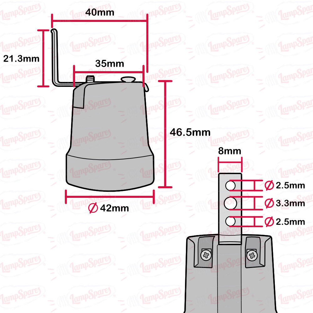 ES | E27 | Edison Screw Porcelain Lampholder with Reversed Bracket 12358 - Image 3