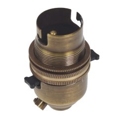 BC | B22 | Bayonet Cap Aged Brass 10mm Switched Lampholder