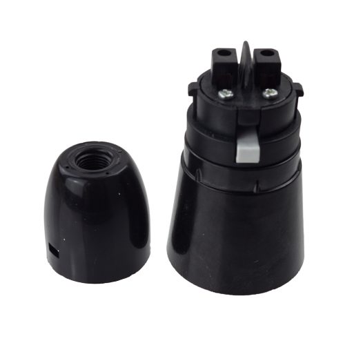 Black BC Switched Lampholder Snap on Cap 10mm Entry [3207322]