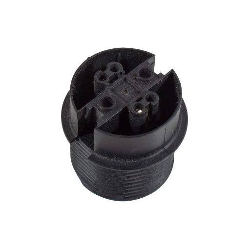 ES | E27 | Edison Screw Half Threaded Lampholder Black With Push Wire Terminals 5252459