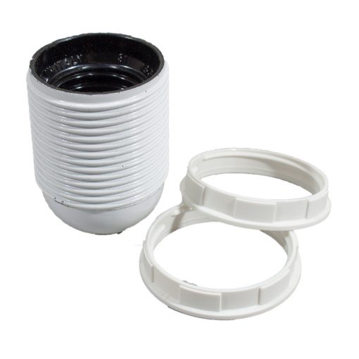 ES Threaded White Lampholder [007272 PLU21963]