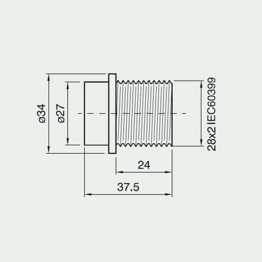 SES | E14 | Small Edison Screw Black Half Threaded Lampholder With Earth Cap PLU10265